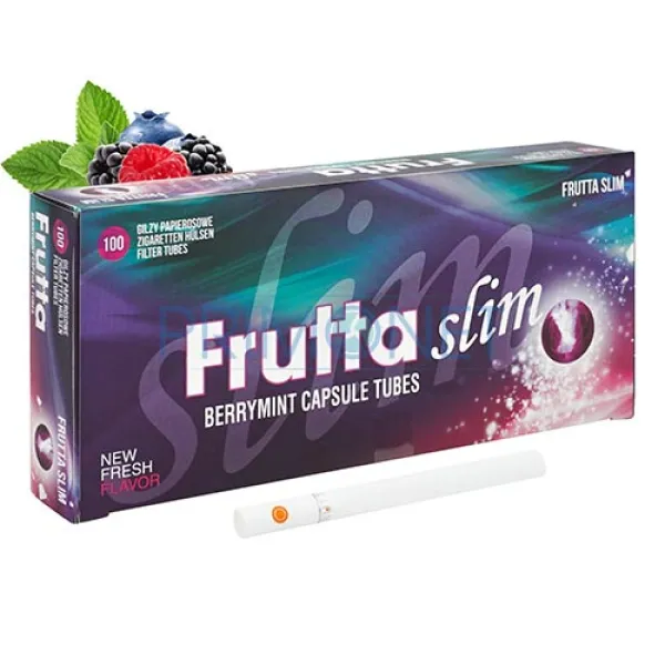 Tuburi Tigari Frutta Slim Click Berry Mint (20 mm) 100 Tuburi Tigari Frutta Slim Click Berry Mint (20 mm) 100