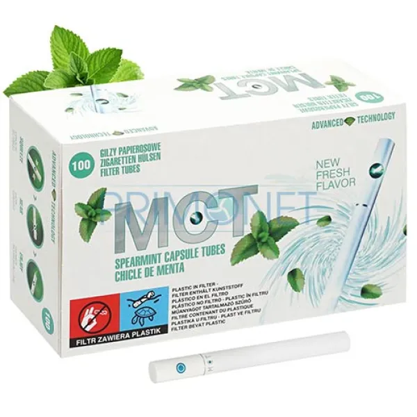 Tuburi Tigari Click MCT Spearmint (20 mm) 100 Tuburi Tigari Click MCT Spearmint (20 mm) 100