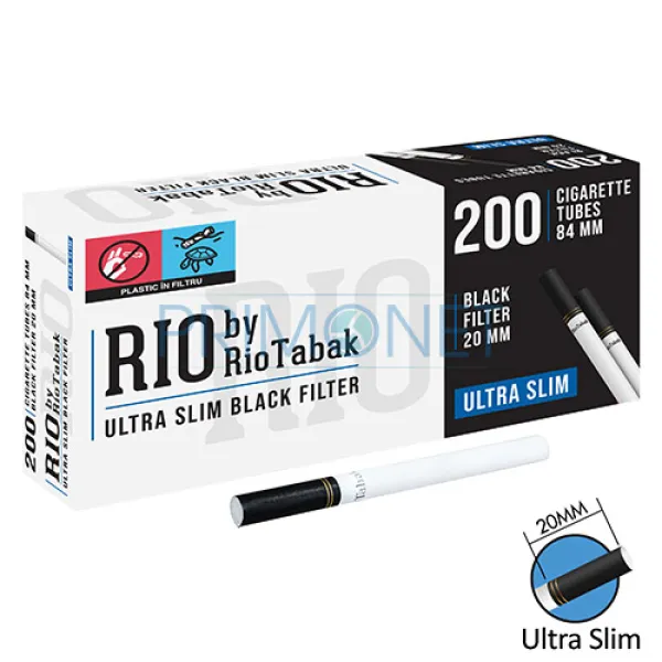 Tuburi tigari RIO Ultra Slim Black Filter (20 mm) 200 Tuburi tigari RIO Ultra Slim Black Filter (20 mm) 200